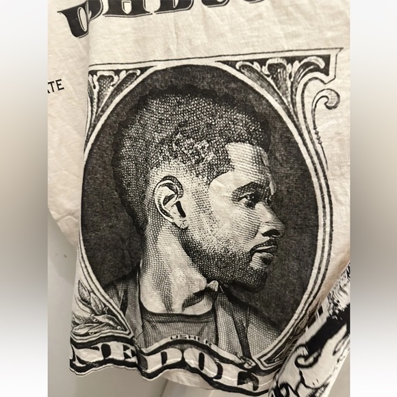 NWOT Usher bucks Cream T-shirt Printed various sizes small med large xl 2xl - Picture 2 of 3